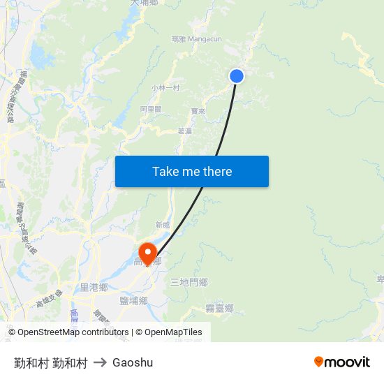 勤和村 勤和村 to Gaoshu map