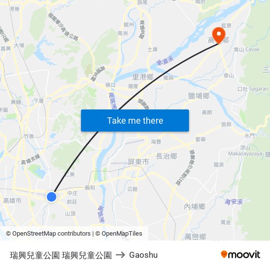 瑞興兒童公園 瑞興兒童公園 to Gaoshu map