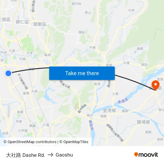 大社路 Dashe Rd. to Gaoshu map