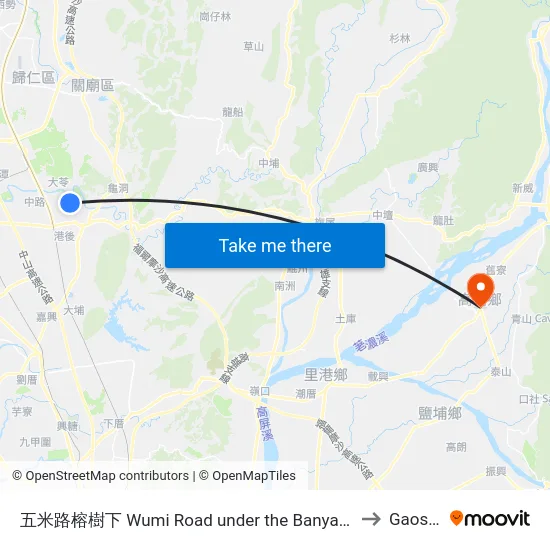五米路榕樹下 Wumi Road under the Banyan Tree to Gaoshu map