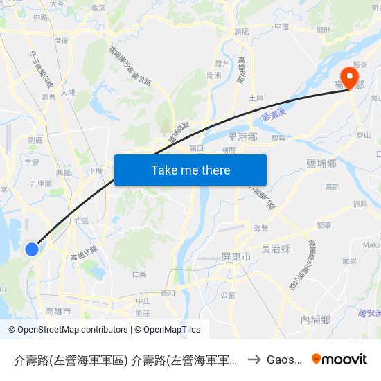 介壽路(左營海軍軍區) Jieshou Rd.(Zuoying Naval District) to Gaoshu map