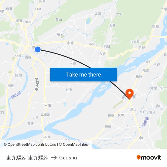 東九驛站 東九驛站 to Gaoshu map