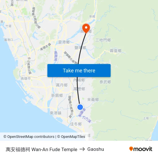 萬安福德祠 Wan-An Fude Temple to Gaoshu map
