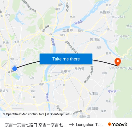 京吉一京吉七路口 京吉一京吉七路口 to Liangshan Taiwan map