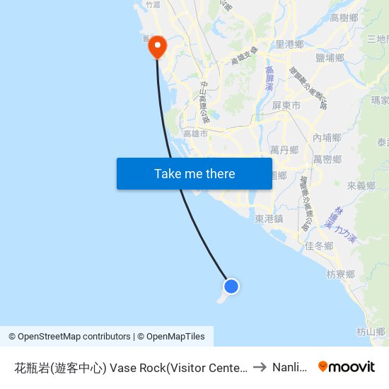 花瓶岩(遊客中心) Vase Rock(Visitor Center) to Nanliao map