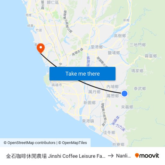 金石咖啡休閒農場 Jinshi Coffee Leisure Farm to Nanliao map