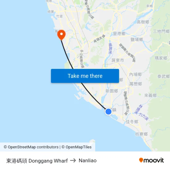 東港碼頭 Donggang Wharf to Nanliao map