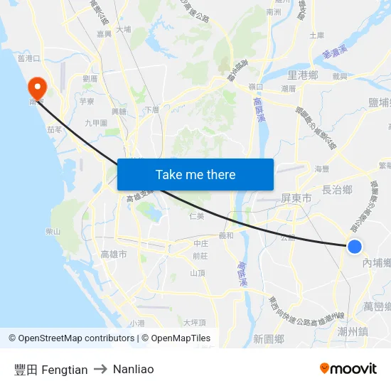 豐田 Fengtian to Nanliao map