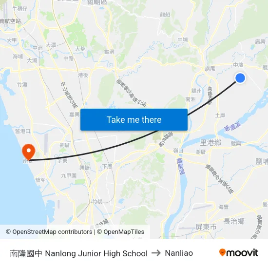 南隆國中 Nanlong Junior High School to Nanliao map
