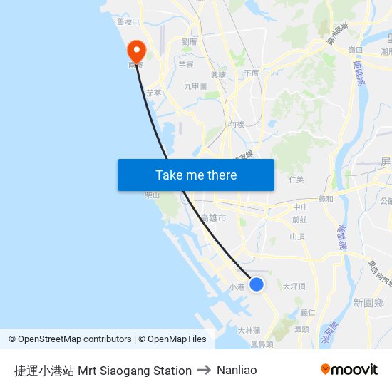 捷運小港站 Mrt Siaogang Station to Nanliao map