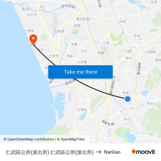 仁武區公所(派出所) 仁武區公所(派出所) to Nanliao map