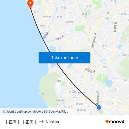 中正高中 中正高中 to Nanliao map