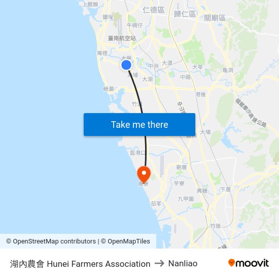 湖內農會 湖內農會 to Nanliao map