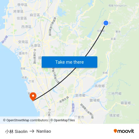 小林 Siaolin to Nanliao map