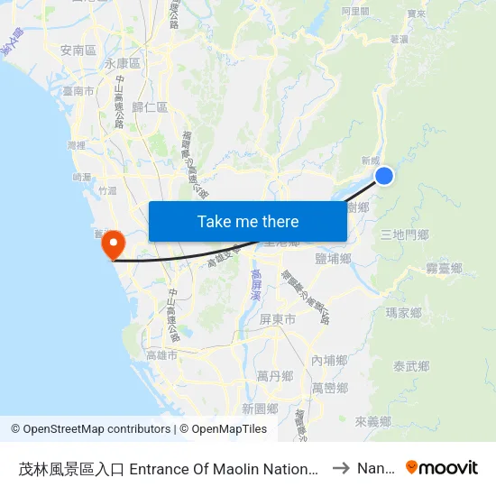 茂林風景區入口 Entrance Of Maolin National Scenic Area to Nanliao map