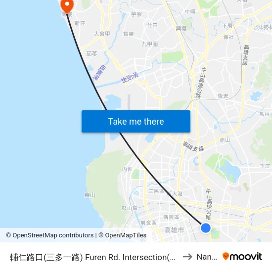 輔仁路口(三多一路) Furen Rd. Intersection(Sanduo 1st Rd.) to Nanliao map