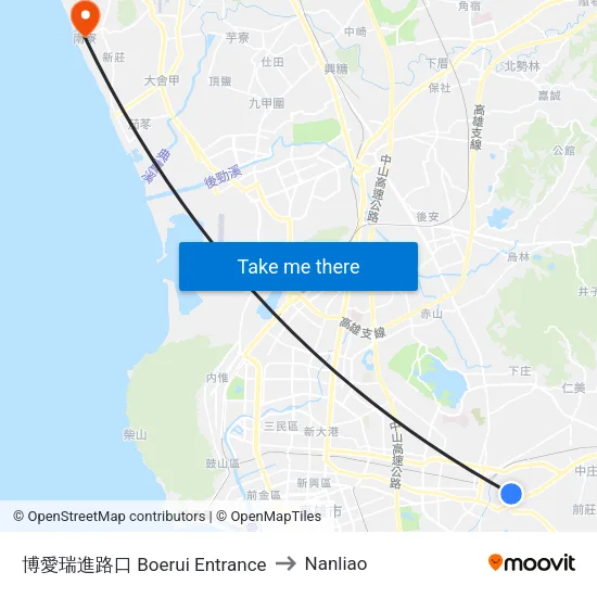 博愛瑞進路口 Boerui Entrance to Nanliao map