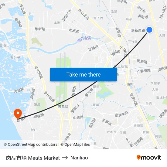 肉品市場 Meats Market to Nanliao map