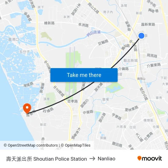 壽天派出所 Shoutian Police Station to Nanliao map