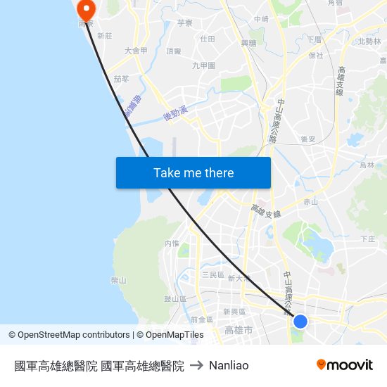 國軍高雄總醫院 國軍高雄總醫院 to Nanliao map