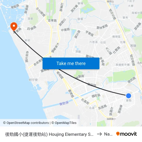 後勁國小(捷運後勁站) Houjing Elementary School(Mrt Houjin Station) to Nanliao map