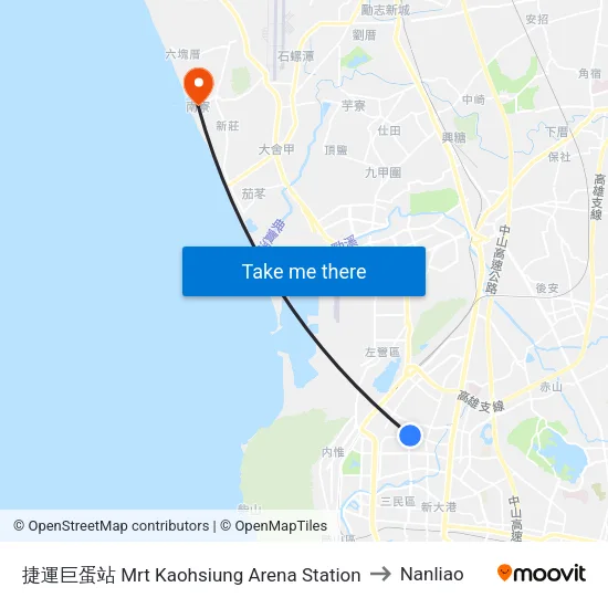 捷運巨蛋站 Mrt Kaohsiung Arena Station to Nanliao map