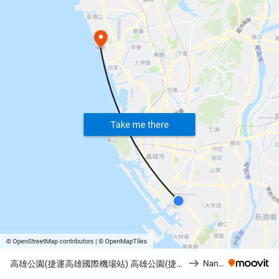 高雄公園(捷運高雄國際機場站) 高雄公園(捷運高雄國際機場站) to Nanliao map