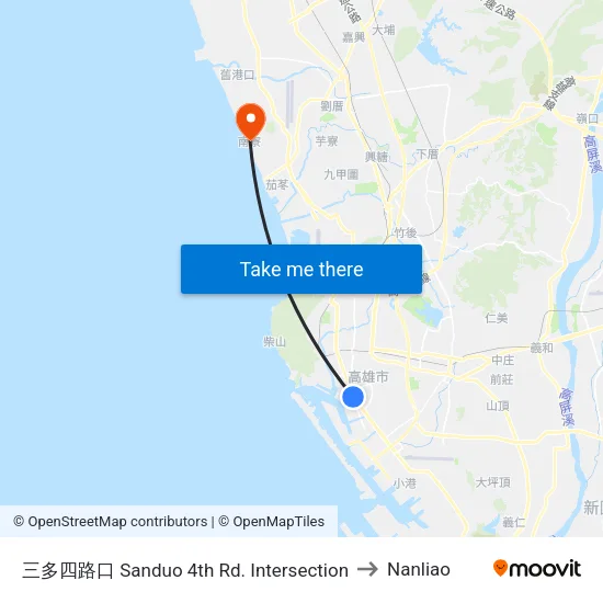 三多四路口 Sanduo 4th Rd. Intersection to Nanliao map