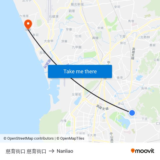 慈育街口 慈育街口 to Nanliao map