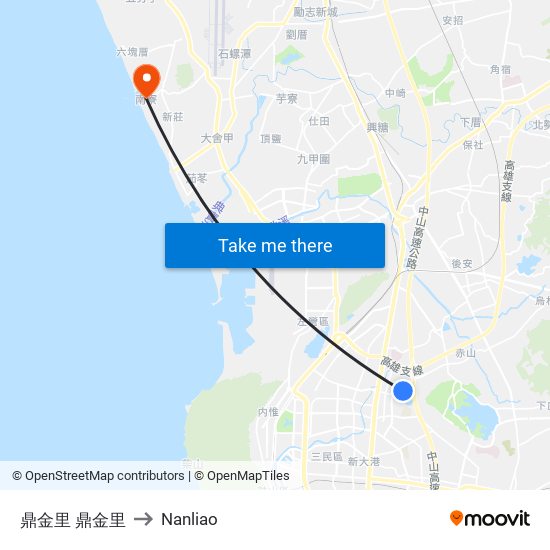 鼎金里 鼎金里 to Nanliao map