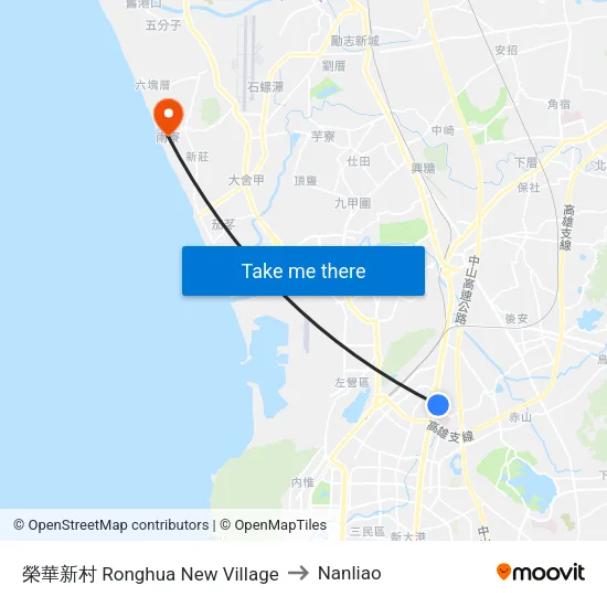 榮華新村 Ronghua New Village to Nanliao map