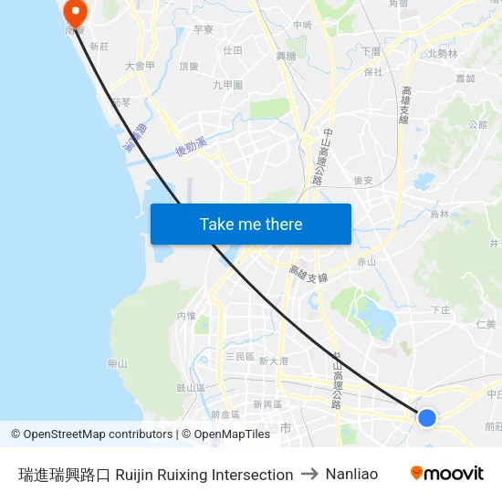 瑞進瑞興路口 Ruijin Ruixing Intersection to Nanliao map