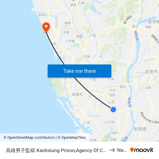 高雄男子監獄 Kaohsiung Prison,Agency Of Corrections,Ministry Of Justice to Nanliao map