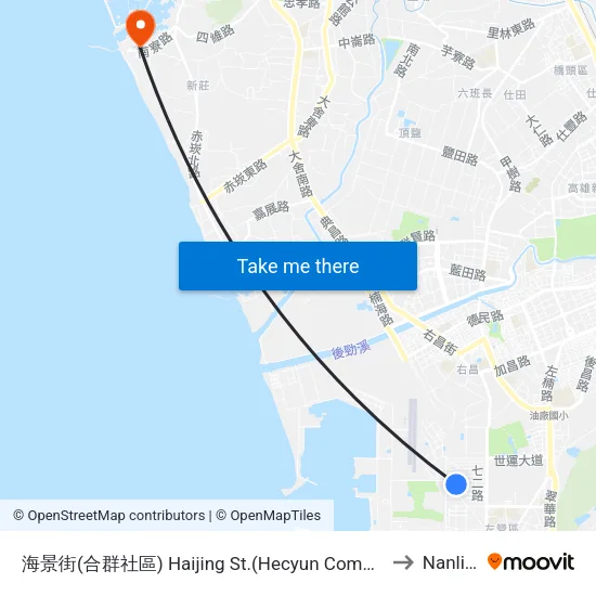 海景街(合群社區) Haijing St.(Hecyun Community) to Nanliao map