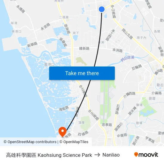 高雄科學園區 Kaohsiung Science Park to Nanliao map