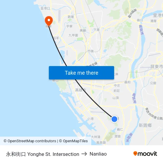 永和街口 Yonghe St. Intersection to Nanliao map