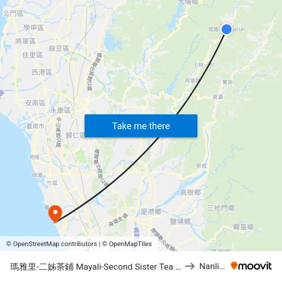 瑪雅里-二姊茶鋪 Mayaki Tea Shop to Nanliao map