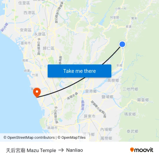 天后宮廟 Mazu Temple to Nanliao map