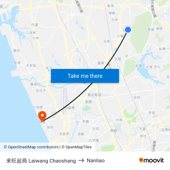 來旺超商 Laiwang Chaoshang to Nanliao map