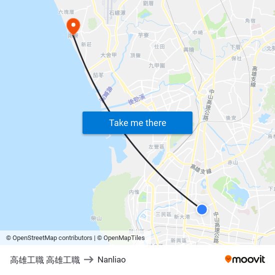 高雄工職 高雄工職 to Nanliao map