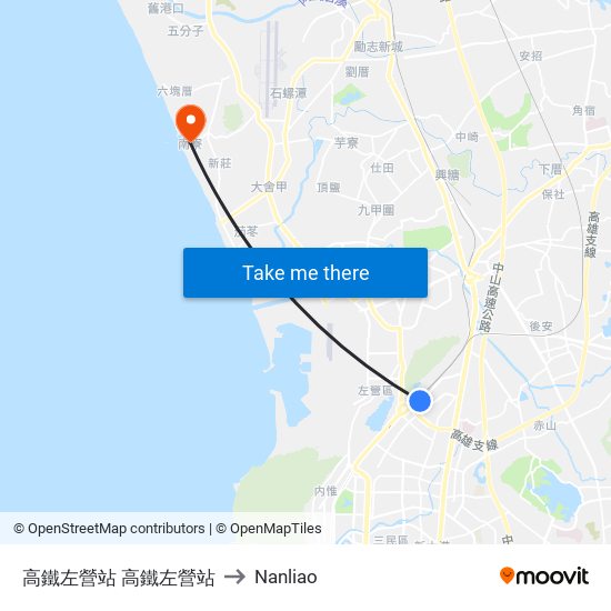 高鐵左營站 高鐵左營站 to Nanliao map