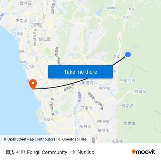 鳳梨社區 Fongli Community to Nanliao map