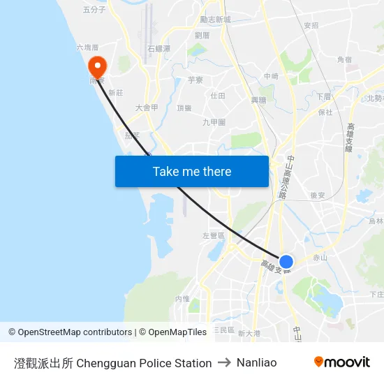 澄觀派出所 Chengguan Police Station to Nanliao map
