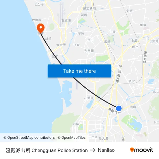 澄觀派出所 Chengguan Police Station to Nanliao map