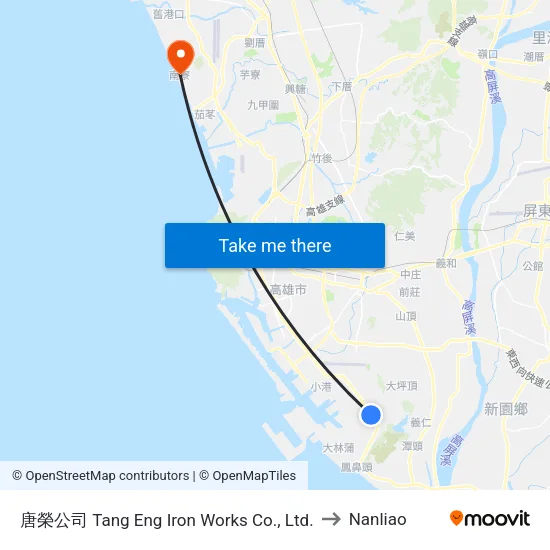 唐榮公司 Tang Eng Iron Works Co., Ltd. to Nanliao map