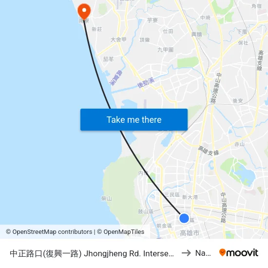 中正路口(復興一路) Jhongjheng Rd. Intersection(Fusing 1st Rd.) to Nanliao map