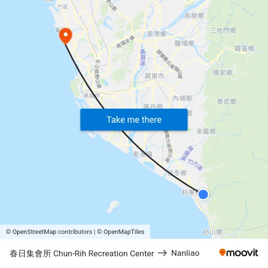 春日集會所 Chun-Rih Recreation Center to Nanliao map
