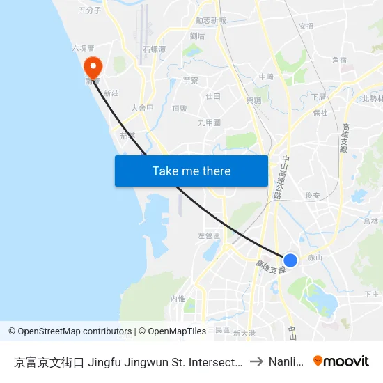 京富京文街口 Jingfu Jingwun St. Intersection to Nanliao map