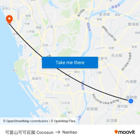 可茵山可可莊園 Cocosun to Nanliao map