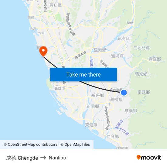 成德 Chengde to Nanliao map